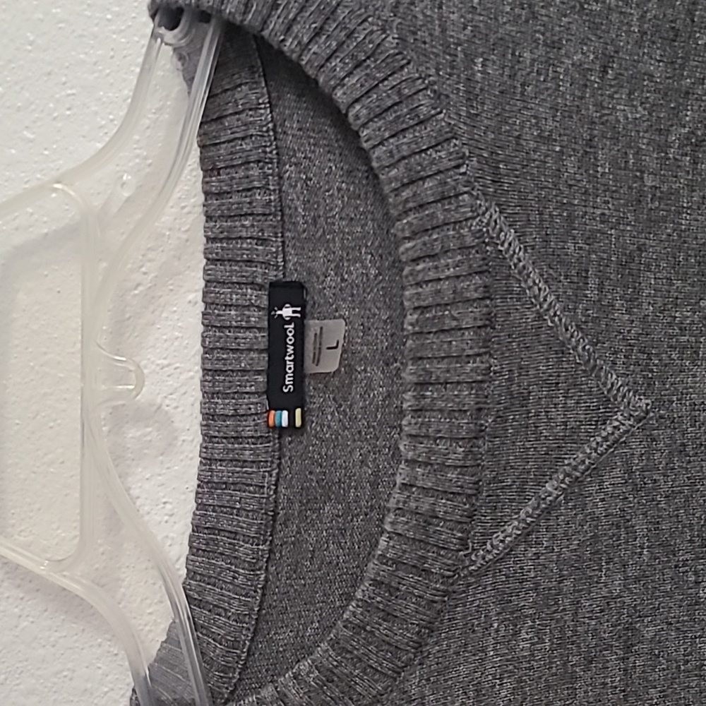 Smartwool Sparwood Crewneck Sweater  Gray Size Large Mens - Picture 2 of 5